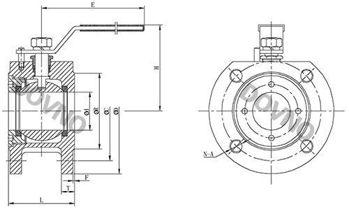 薄型对夹球阀尺寸图