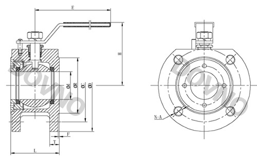德标对夹球阀尺寸图
