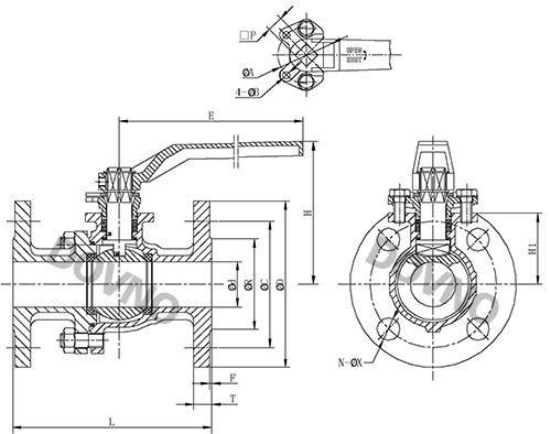 日标法兰球阀尺寸图