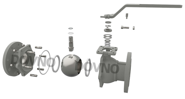 德标高平台法兰球阀结构图