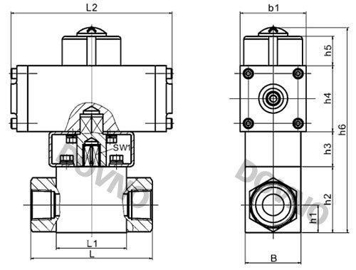 高压气动球阀结构图