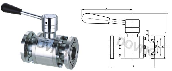 高真空手动球阀结构图