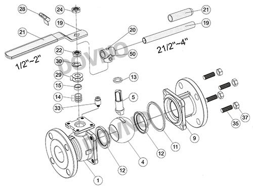 天燃气专用球阀结构图
