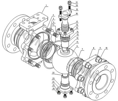O型切断球阀结构图