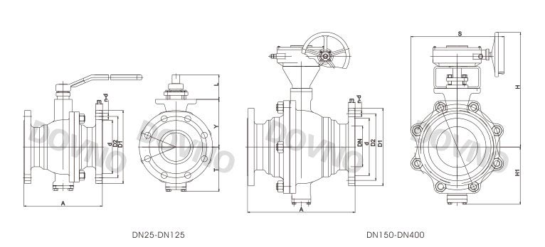 O型切断球阀尺寸图