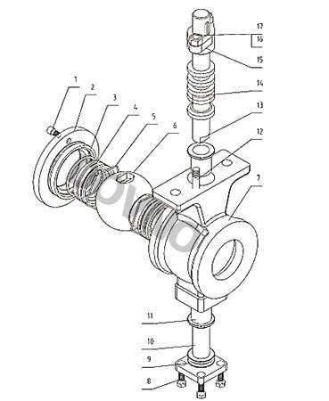对夹式O型固定球阀结构图