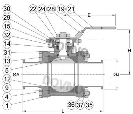 卫生级快装球阀结构图