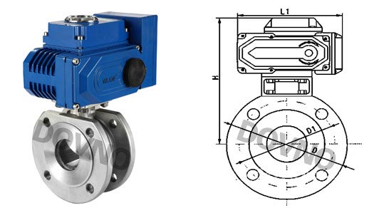 电动对夹球式阀结构图
