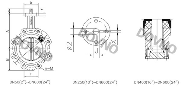 凸耳式气动蝶阀结构图