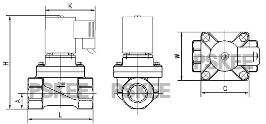 UPVC塑料防腐电磁阀结构图