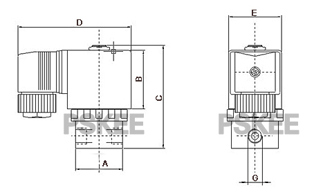 Z3CD二位三通黄铜电磁阀尺寸图