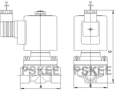 水下专用电磁阀尺寸图