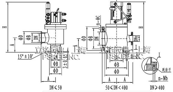气动高真空挡板阀尺寸图
