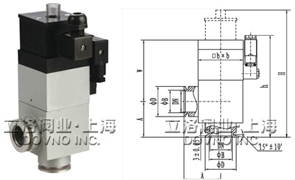 A型高真空波纹管档板阀尺寸图