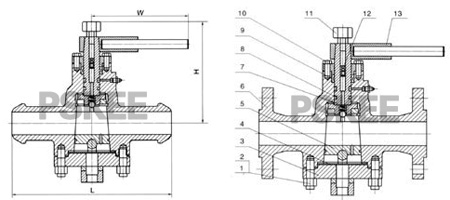 美标压力平衡油密封旋塞阀结构图