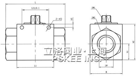 VH2V系列高压球阀外形尺寸图