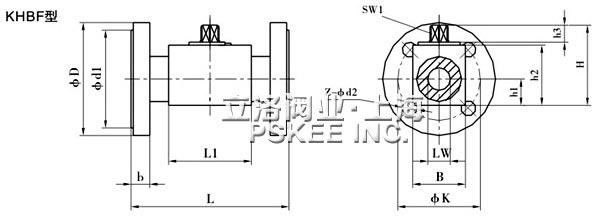 KHBF系列法兰球阀尺寸图