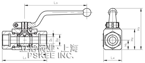 YJZQ液压高压球阀尺寸图