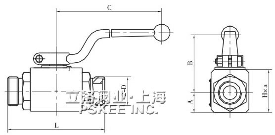 高压球芯截止阀QJH系列外螺纹连接尺寸