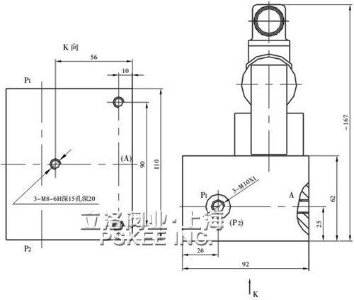 YXF-L10型卸荷阀组尺寸图