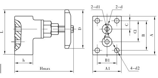 YJF型高压截止阀板式外形尺寸