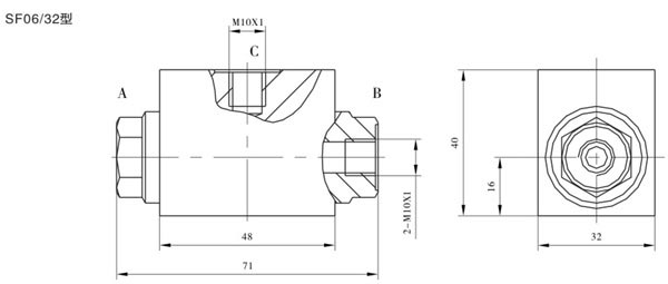 SF型梭阀尺寸图1