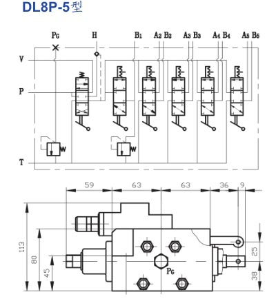 DL8-5型多路换向阀