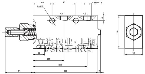 液压单向平衡阀尺寸图