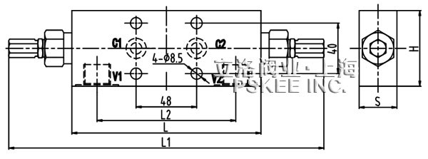 VBCD-DEA双向平衡阀外形尺寸图