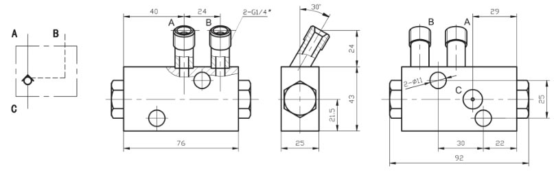 QY8C-6212型双向液压锁