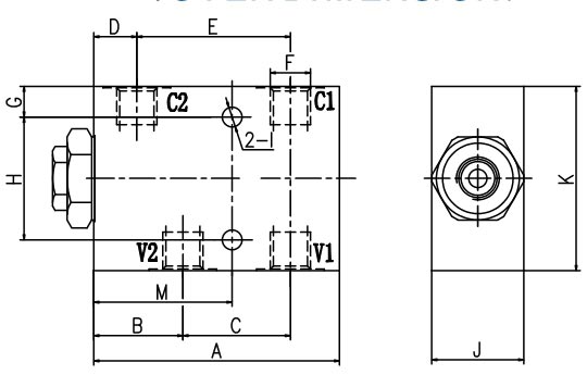 VRPSL单向液压锁外形尺寸图