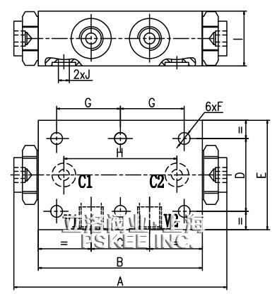 BLV-04/21-L/B-YT管式双向液压锁外形尺寸