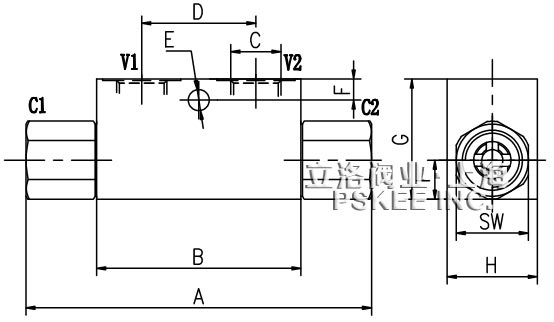 DPOCD管式双向液压锁图形符号