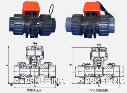 精小型电动球阀DN40外形尺寸图