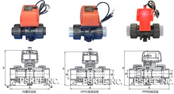 断电复位塑料球阀尺寸图
