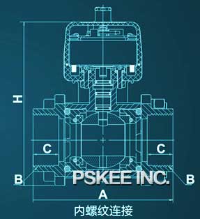 电动陶瓷球阀内螺纹尺寸图