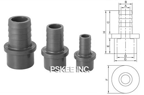 粘接承插式软管接头尺寸图
