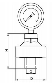全塑隔膜压力表尺寸图