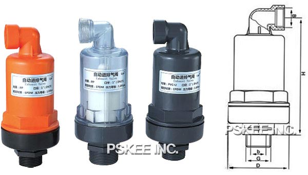 塑料自动排气阀尺寸图
