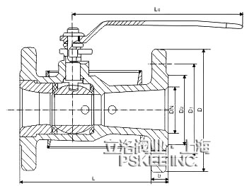 缩径保温夹套球阀尺寸图