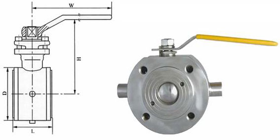 对夹式保温球阀尺寸图1