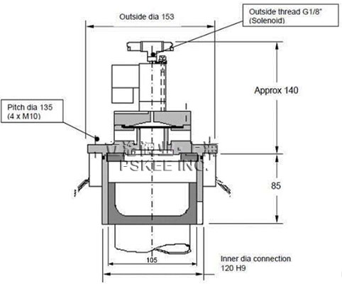 活塞式电磁脉冲阀尺寸图