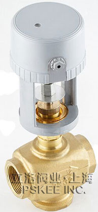 黄铜电动二通调节阀实物图2