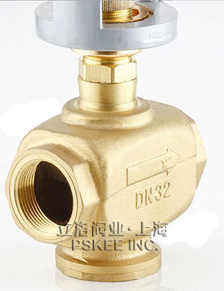 黄铜电动二通调节阀实物图3