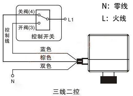 黄铜电动二通阀接线图