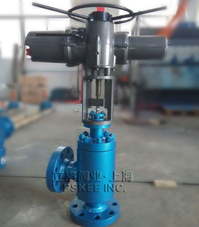 电动高压角型调节阀实物图2