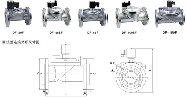 DF法兰水液用电磁阀结构图