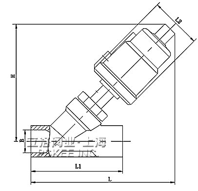 气动焊接角座阀尺寸图