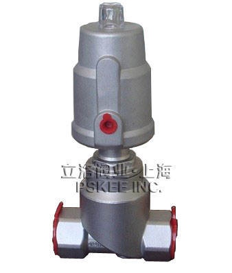 不锈钢直角式气动角座阀螺纹式