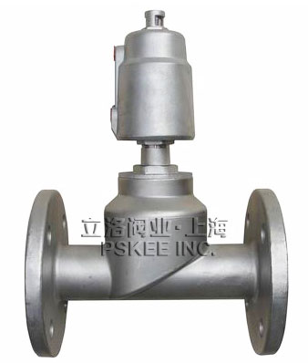 不锈钢直角式气动角座阀法兰式